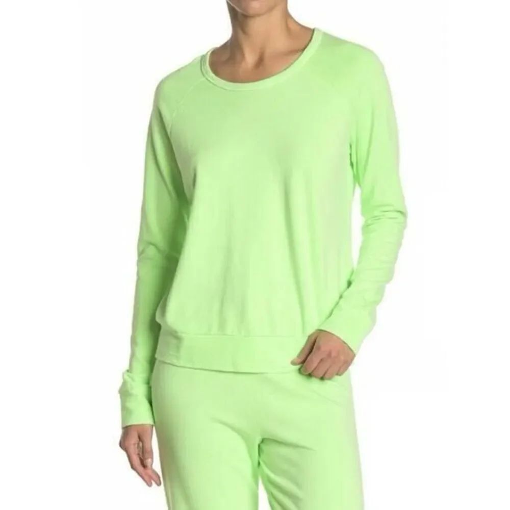 ✨Sundry Pop Lime Green Lightweight French Terry Sz 0 Sweatshirt✨